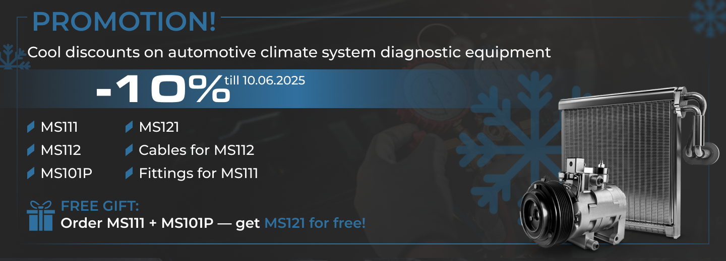 Promotion for equipment for diagnosing car climate systems Promotion for equipment for diagnosing car climate systems