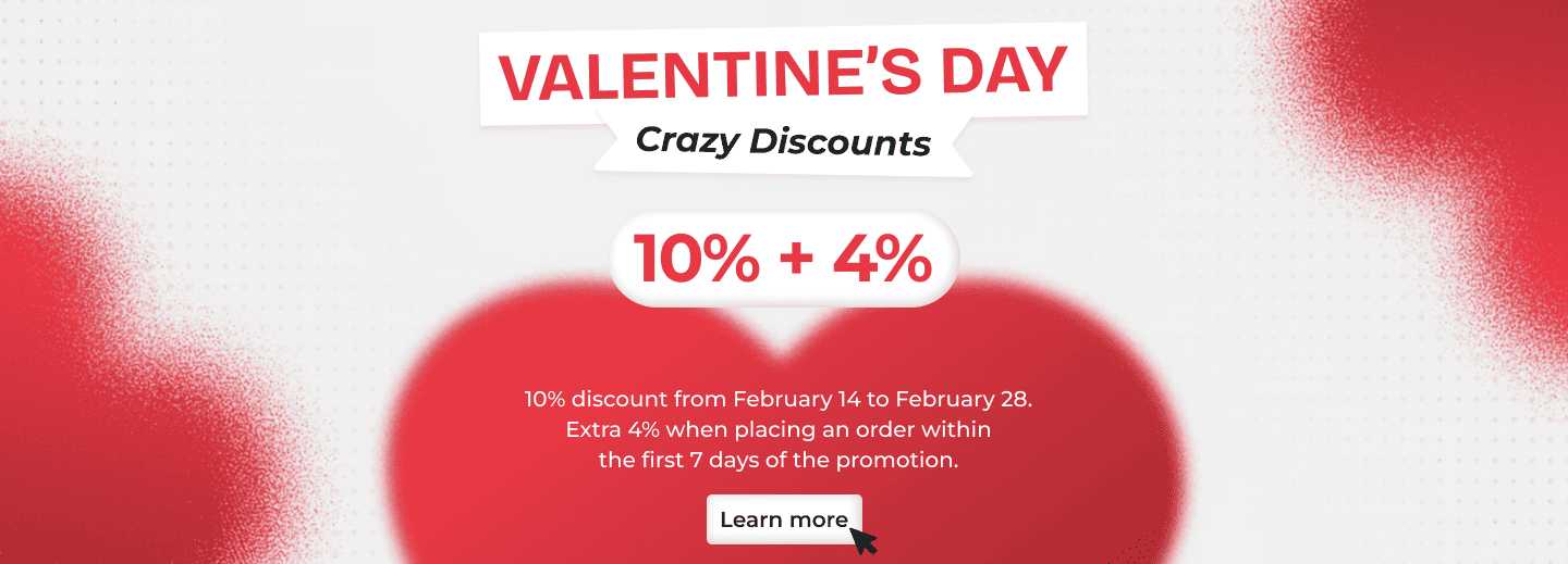 Valentine’s Day with MSG Equipment — 10% + 4% Discount