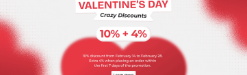 Valentine’s Day with MSG Equipment — 10% + 4% Discount